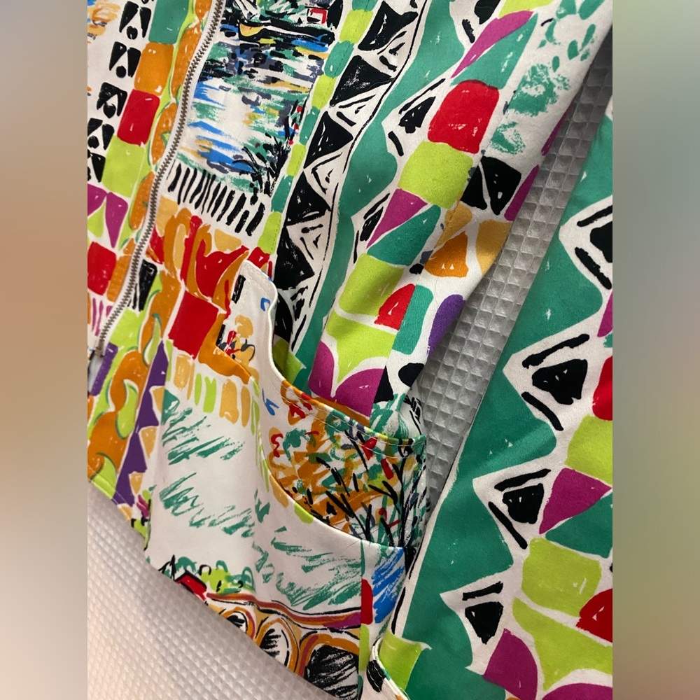 Vintage Harve Benard Blazer Tall 6 Full Zip Colorful Geometric All Over Print - Picture 5 of 8